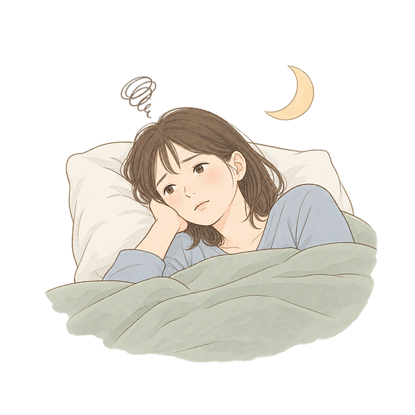 夜眠れない女性